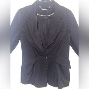 WHBM Women's Black Fitted Blazer Jacket – Size 2, Office Chic, Stretchy